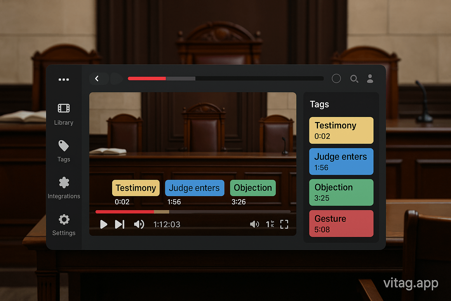 Digitalización de la justicia: organiza el vídeo con ViTAG